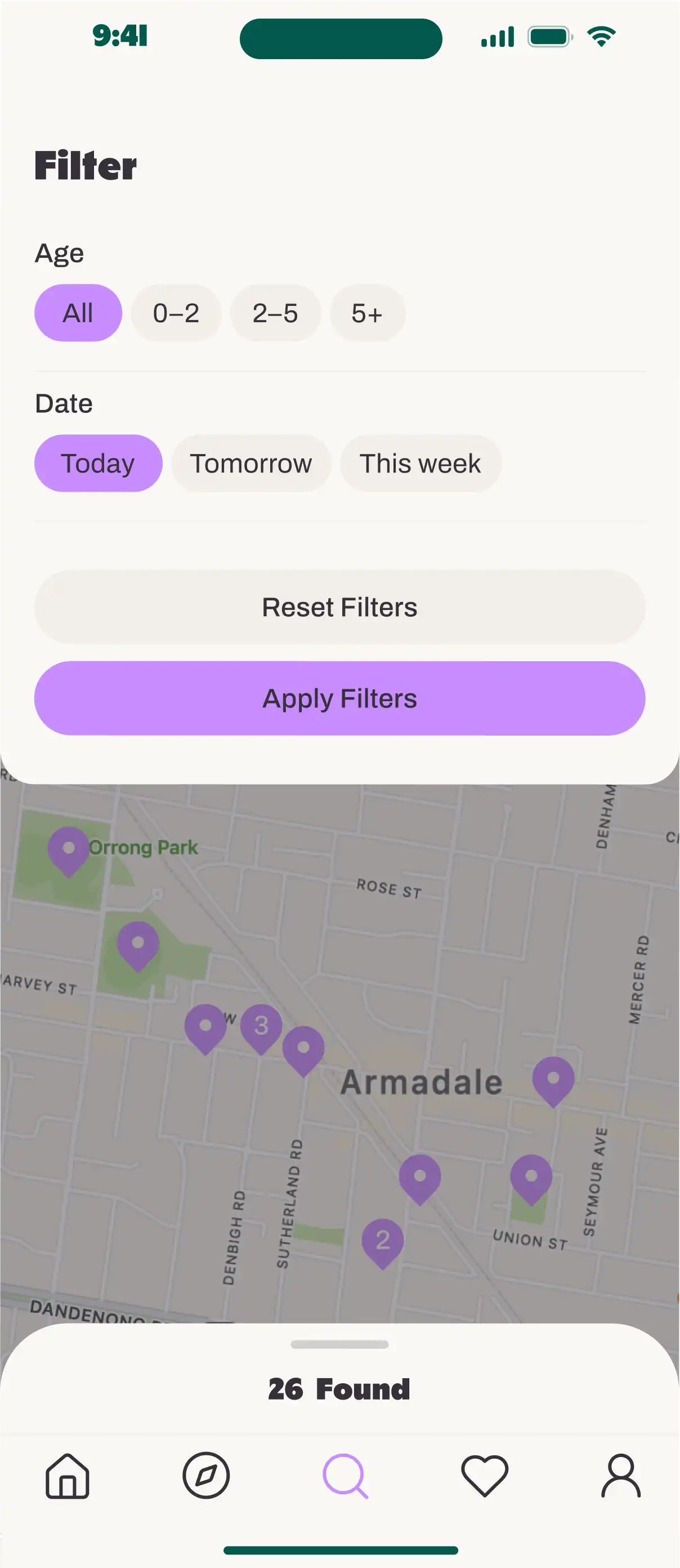 Maggie's map screen