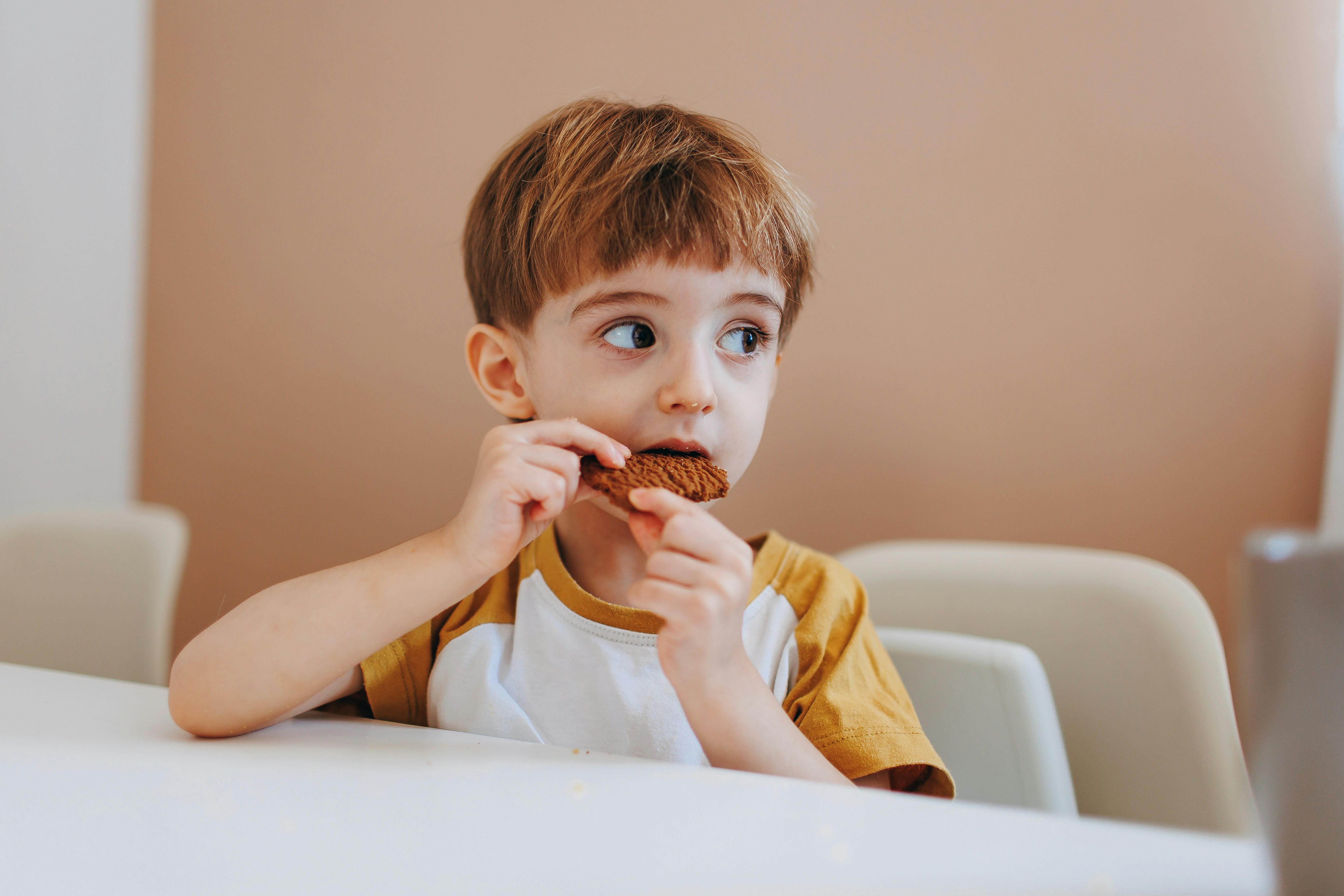 Kid eating a cookie